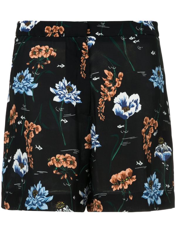 Underwater Floral Crepe Polly Shorts