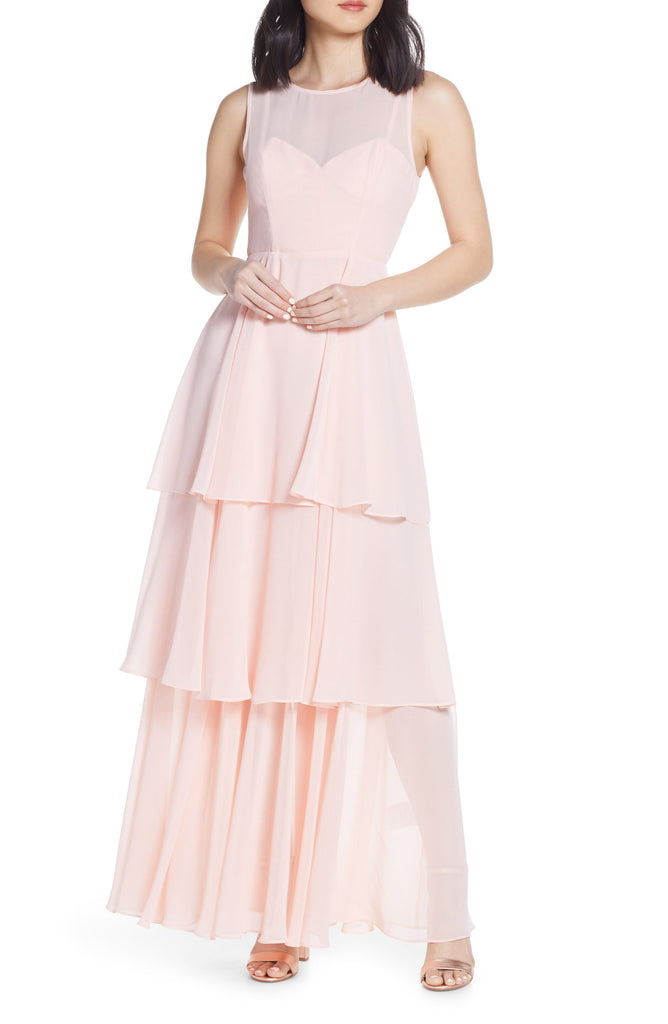 Sheer Tiered Gown