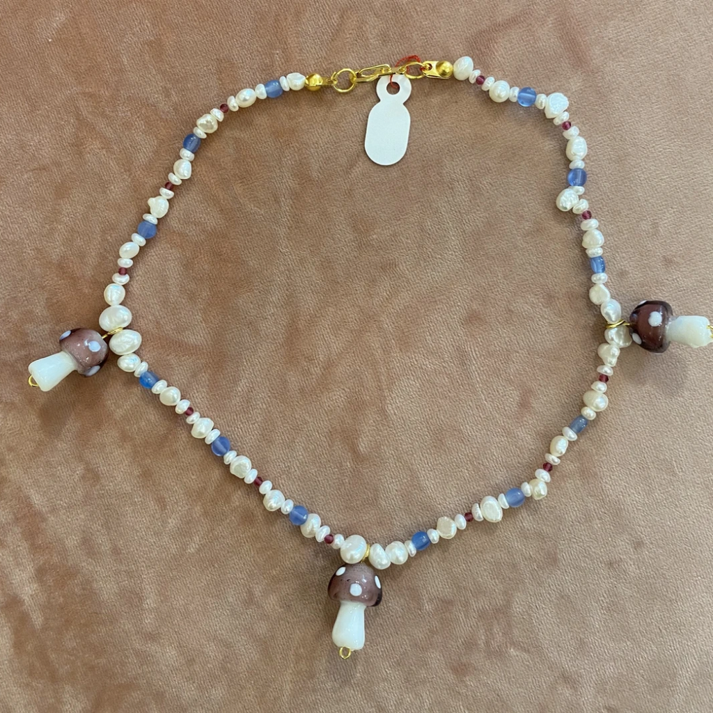 Midi Pearl Mushroom Necklace